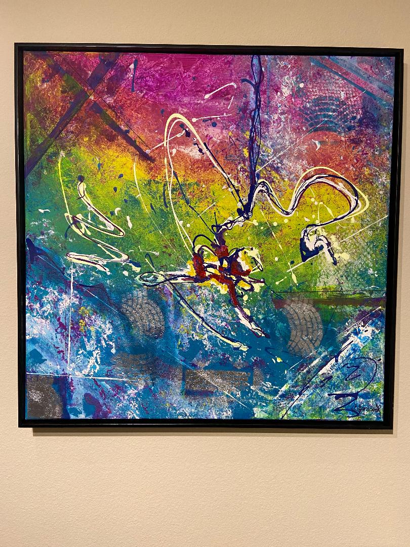 Cowboy with Lasso 30X30 FRAMED